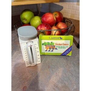 Vintage Current Kitchen Comics Recipe Cards and Compact Manual Kitchen Scale‎
